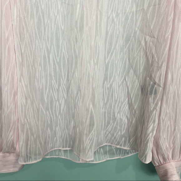 House of Harlow 1960 X Revolve Elise Blouse Sz M Sheer Pink Fairy - Picture 7 of 13